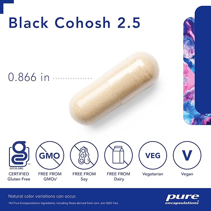 Pure Encapsulations Black Cohosh 2.5 | Hypoallergenic Supplement to Offer Support During Menopause* | 120 Capsules