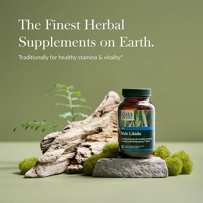 Gaia Herbs Male Libido - Herbal Supplement with Saw Palmetto, Horny Goat Weed, Maca & Oats - Supports Stamina, Vitality & Hormone Balance for Men - 120 Vegan Liquid Phyto-Capsules (30-Day Supply)