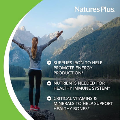 NaturesPlus Source of Life Women Multivitamin - 120 Vegetarian Tablets - Whole Foods, Enzymes & Minerals - Overall Health, Energy - Gluten-Free - 60 Servings
