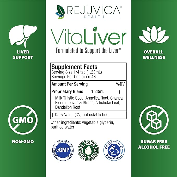 VitaLiver - Liver Health Supplement - Support Liver Cleanse & Detox - Liquid Delivery for Absorption - Milk Thistle, Artichoke, Chanca Piedra, Dandelion & More!