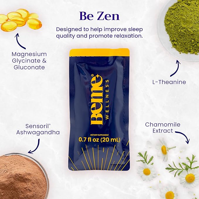 BeMe BeSharp & BeZen Bundle - Liquid Omega-3 & Magnesium Glycinate L-Theanine Supplements