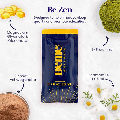 BeMe BeSharp & BeZen Bundle - Liquid Omega-3 & Magnesium Glycinate L-Theanine Supplements