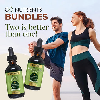 Go Nutrients Intestinal Edge Cleanse 60mL (2 oz) & Liver Cleanse Edge 60ml (2 oz) Non-GMO Soy-Free