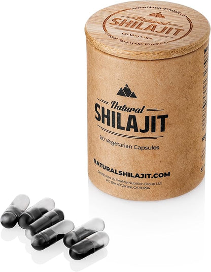 NATURAL SHILAJIT Resin 20G, Shilajit Honey Sticks 30 Count Capsules 60 Count