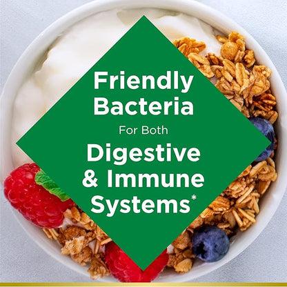 Nature's Bounty Acidophilus Probiotic, Daily Probiotic Supplement, Digestive Health, 200 Tablets, Twin Pack
