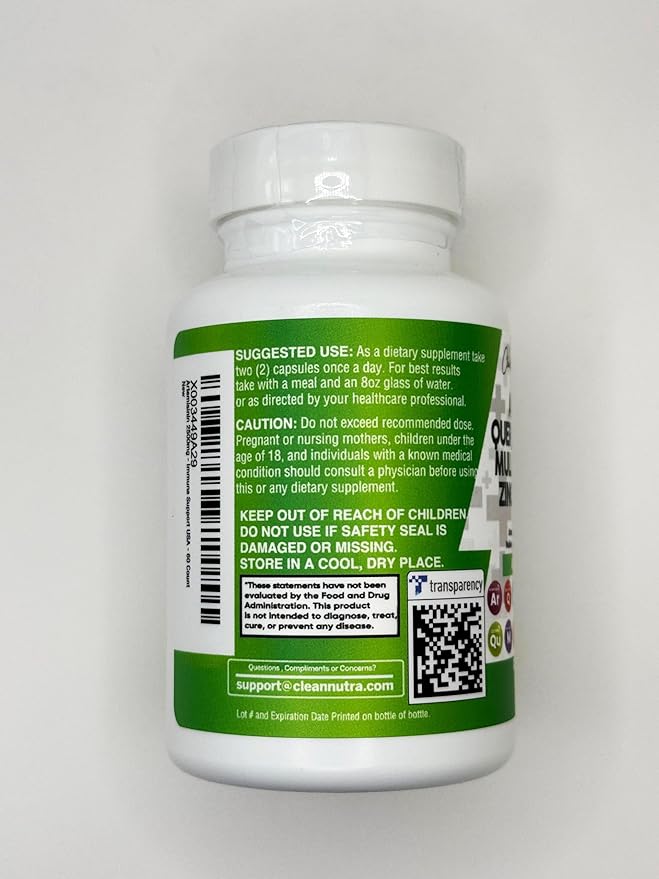 Clean Nutraceuticals Artemisinin Quercetin Zinc Mullein Quinine Supplement with Sea Moss Bromelain Ashwagandha Root Nettle Leaf Bladderwrack Burdock Root Monolaurin Colostrum Rutin