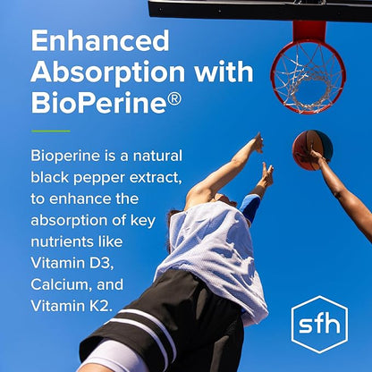 SFH K2+D3 & Calcium: The Ultimate 3-in-1 Formula for Bone, Immune, and Cardiovascular Health – 60 Capsules
