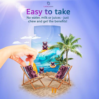 Irish Sea Moss Gummies – Sea Moss Bladderwrack Burdock Elderberry – 60 Vegan Seamoss Bears – Elderberry Gummies for Kids & Adults with Vitamin C & Zinc (Pack of 2)