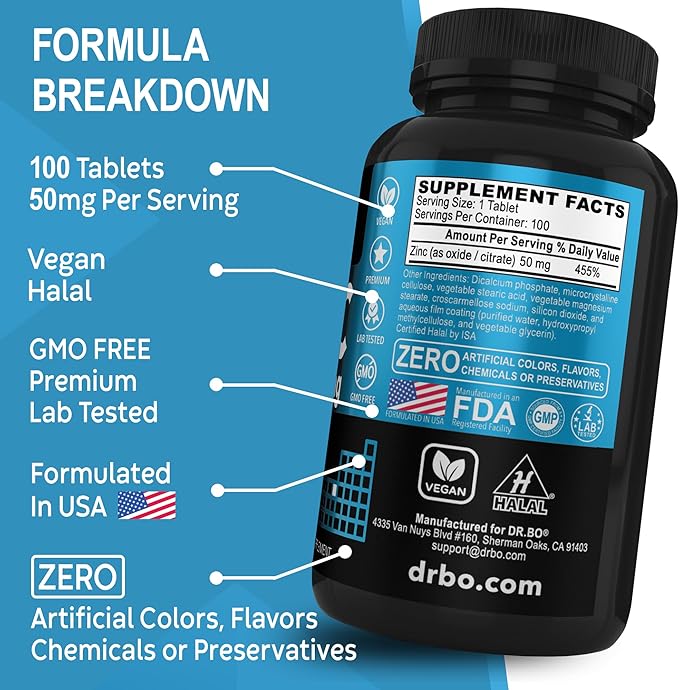 Magnesium Complex Supplement Capsules 500mg - Support Energy, Relaxation - Zinc Supplements 50mg Tablets - Pure Zinc 50mg Oxide Citrate