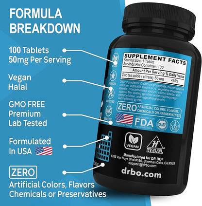 Magnesium Complex Supplement Capsules 500mg - Support Energy, Relaxation - Zinc Supplements 50mg Tablets - Pure Zinc 50mg Oxide Citrate