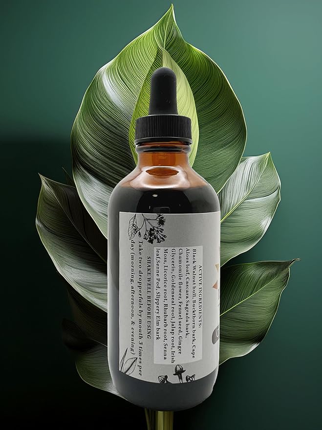 Herbal Colon Cleanse and Detox. With vitamins and minerals. Black Walnut hull, Buckthorn, Cape Aloes, Chamomile, Fennel, Ginger, Goldenseal, and more. Alternative Medicine/Herbal Glycerite/Tincture