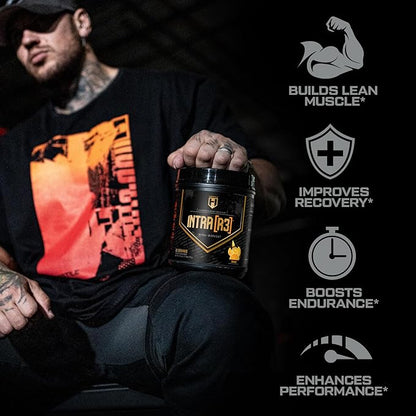 HOSSTILE Intra[R3] Intra Workout Powder, Intra Workout Carb, EAA & BCAA Drink, Enhance Energy & Endurance, Improve Muscle Recovery, Build Lean Muscle, Orange, 20 Servings