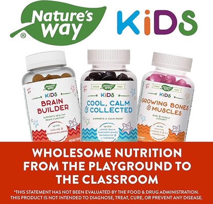 Nature's Way Kids Brain Supplement Gummies, Supports Healthy Brain Function*, Lemonade Flavored, 60 Gummies