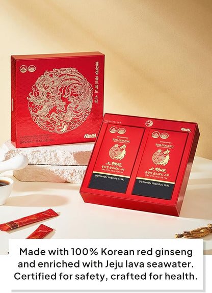 Korean Food Sanglimwon Red Ginseng Gold Stick, 7mg Ginsenosides, 30 Sticks, Korean Panax Ginseng Extract for Vitality and Wellness, 상림원 홍삼, Total 300ml (10.14 fl oz)