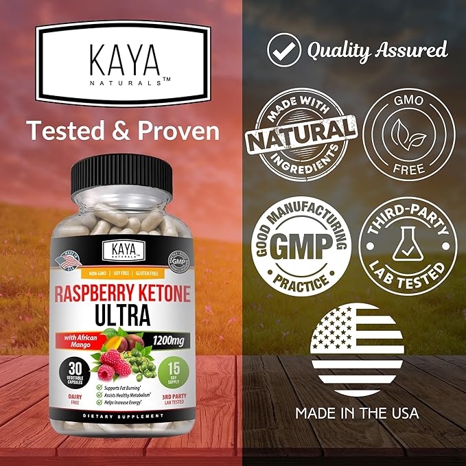 Kaya Naturals Keto Diet Raspberry Ketone - Weight Loss Supplement, Appetite Control, Boost Metabolism - 30 Count…