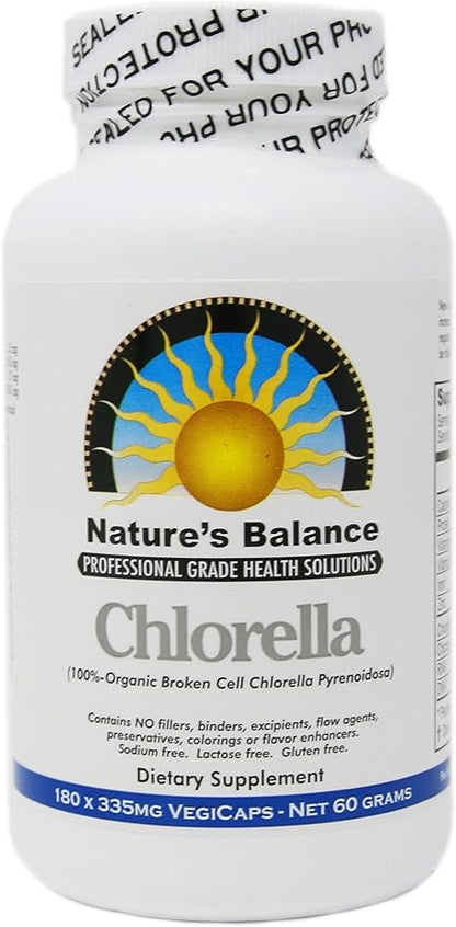 100% Pure Premium Grade Chlorella Pyrenoidosa by Nature's Balance - 180 Capsules
