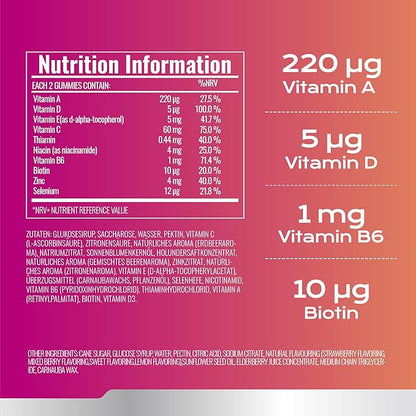 Adults Multivitamin Gummies,Mixed Berry Flavor,Essential Daily Vitamins A, C, D2, E, B5, B6, B12, Biotin & Zinc for Teens and Adults, 120 Count, 3g Each,Gelatin Free,Gluten-Free,Non-GMO