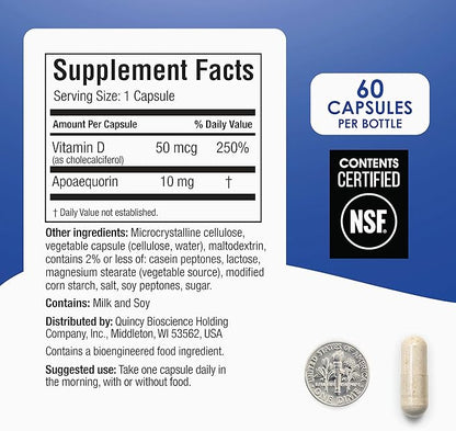 Prevagen Regular Strength 10mg, 60 Capsules |2 Pack| with Apoaequorin & Vitamin D with Attractive and Stackable Storage Box