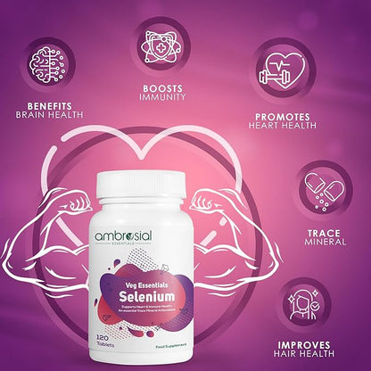 Ambrosial Selenium Selenomethionine 200mcg (Pack of 1-120 Tablets)