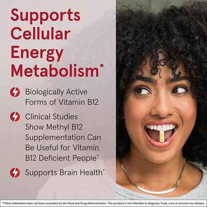 Jarrow Formulas® Methyl B-12 Tablets, 500 mg, Dietary Supplement For Cellular Energy Production and Brain Health Support, 100 Cherry Flavor Chewable Tablets, 100 Day Supply
