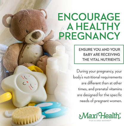 Maxi Health One Prenatal - Womens Prenatal Vitamins with Iron - Enhanced Absorption & Bioavailability - Daily Multivitamin for Women - Multi Vitamin & Mineral Supplement for Adults - 120 Tablets