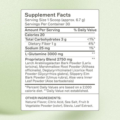 Amy Myers MD Leaky Gut Revive Powder for Gut Repair -L Glutamine, Slippery Elm -Supports Constipation, Diarrhea, Bloating, Heartburn, SIBO -Licorice & Marshmallow Root -Strawberry Lemonade- 7.09 Oz