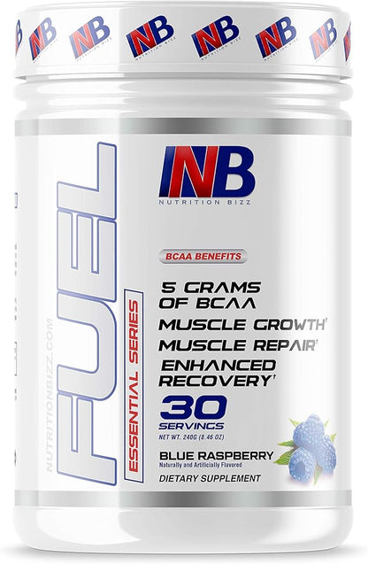 BCAA Powder, 5 Grams of BCAAs Amino Acids, Post Workout Recovery Drink for Muscle Building, Recovery, and Endurance, 30 Servings (Blue Raspberry)
