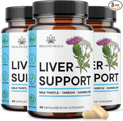 Liver Cleanse & Repair Formula - Herbal Liver Support Supplement with Milk Thistle Dandelion Root Turmeric, Artichoke Extract for Liver Health - 180 Count