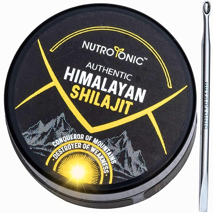 NutroTonic® Authentic Himalayan SHILAJIT® for Men & Women | Wild Crafted +17000 FT | 40X Nanofiltered & Sun Dried | Brain, Heart, Cellular Health | 3rd Paty Lab Tested | Fulvic & Humic Acid | 5G Resin