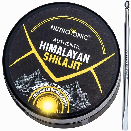 NutroTonic® Authentic Himalayan SHILAJIT® for Men & Women | Wild Crafted +17000 FT | 40X Nanofiltered & Sun Dried | Brain, Heart, Cellular Health | 3rd Paty Lab Tested | Fulvic & Humic Acid | 5G Resin