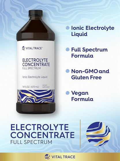 Carlyle Electrolyte Concentrate | 16 fl oz | Full Spectrum | Ionic Electrolyte Liquid | Non-GMO and Gluten Free Formula | by Vital Trace