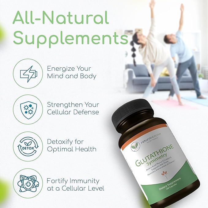 Glutathione Symmetry | S-Acetyl Glutathione Supplement | Antioxidants & Detoxification Supplement | Natural Cellular Support | All-Natural, Vegan, Non-GMO, 120 caps