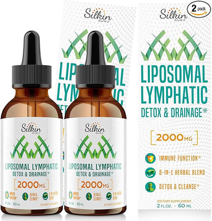 Liposomal Lymphatic Drainage Drops - Immune and Lymphatic Support - Detox Cleanse Supplements - Lymphedema Relief - PureLymphSwell Blend,Echinacea & Dandelion - 2 fl oz，60 Servings