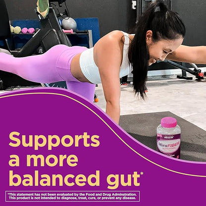 MiraFIBER Gummies, From The Gut Experts at MiraLAX, 8g of Daily Prebiotic Fiber with B Vitamins to Support Digestive Health and Metabolism, Fruit Flavored Fiber Gummies, 72 Count