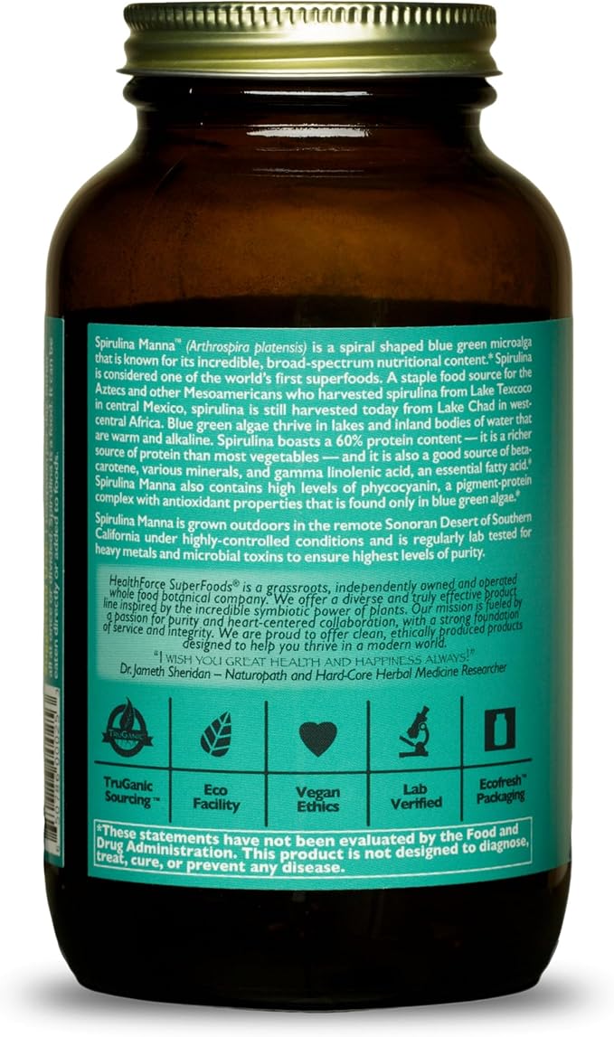 HealthForce SuperFoods Spirulina Manna - Powder - 5.25 Oz