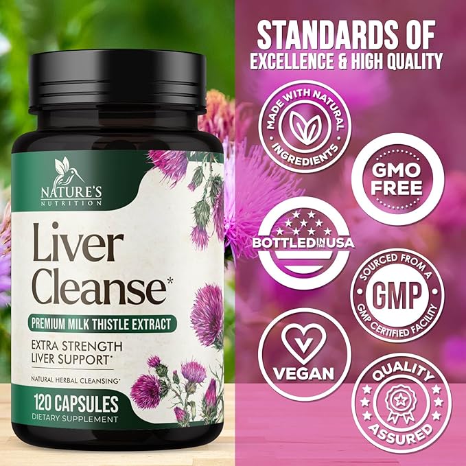 Liver Cleanse Detox & Repair Supplement – 21 Herb Formula with Milk Thistle, Dandelion, Artichoke, Chicory Root & Beet – Natural Liver Support for Detox & Wellness – Non-GMO, Vegan – 120 Capsules