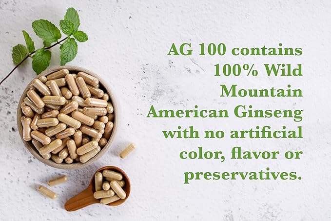 AG 100-100% Pure Wild American Ginseng Capsules