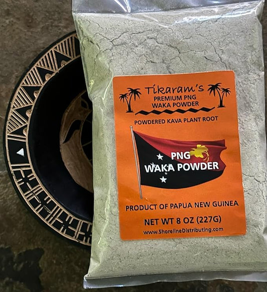 Tikaram's Kava Powder - Premium Papua New Guinea (PNG) Waka, 1/2 Pound (8oz), Fiji Market Wholesale LLC
