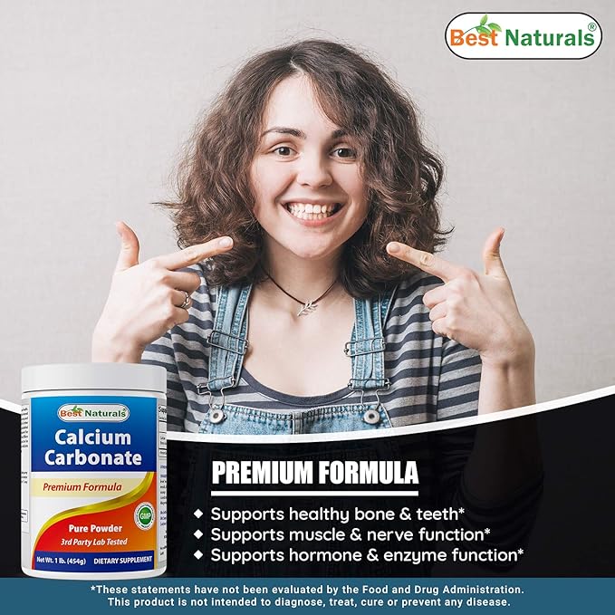Calcium Carbonate Powder 1 Pound & Magnesium Glycinate 425 mg