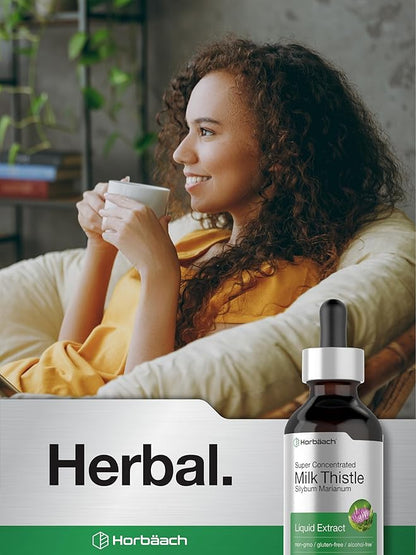 Horbäach Milk Thistle Extract Liquid | 2 fl oz | Alcohol Free | Vegetarian, Non-GMO & Gluten Free Supplement