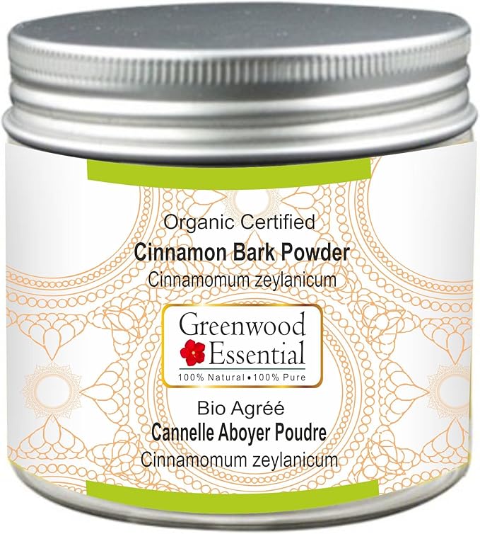 Pure Cinnamon Bark Powder (Cinnamomum zeylanicum) Organic Certified 100% Natural Therapeutic Grade 200gm (7.05 oz)