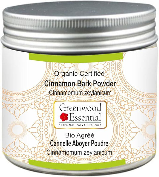 Pure Cinnamon Bark Powder (Cinnamomum zeylanicum) Organic Certified 100% Natural Therapeutic Grade 200gm (7.05 oz)