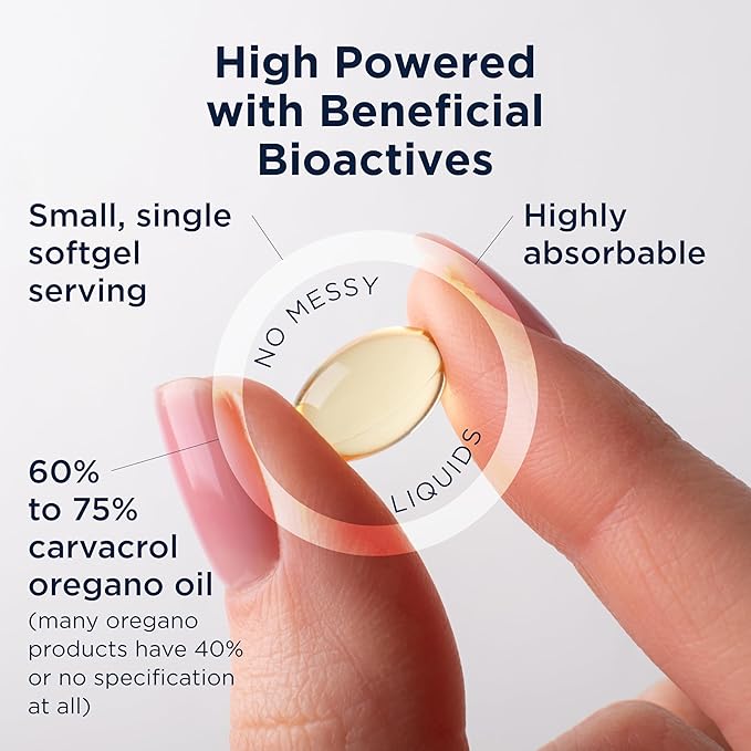 Designs for Health Oil of Oregano Softgels - Oregano Oil Supplement with Highly Concentrated Carvacrol - Supports Intestinal Cleansing - Small Pills (120 Softgels)