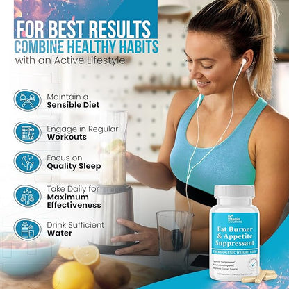 Fat Burner for Women & Men - Appetite Suppressant for Weight Loss - Pills with Chromium, Caffeine & Green Tea Extract - Metabolism Booster Thermogenic Weight Loss - 35 Capsules
