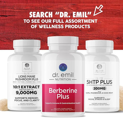 Dr. Emil Berberine 500mg Capsules - Berberine Supplement with Cinnamon, MTC Oil & Milk Thistle - Berberine HCL Made in The USA, 30-Day Supply