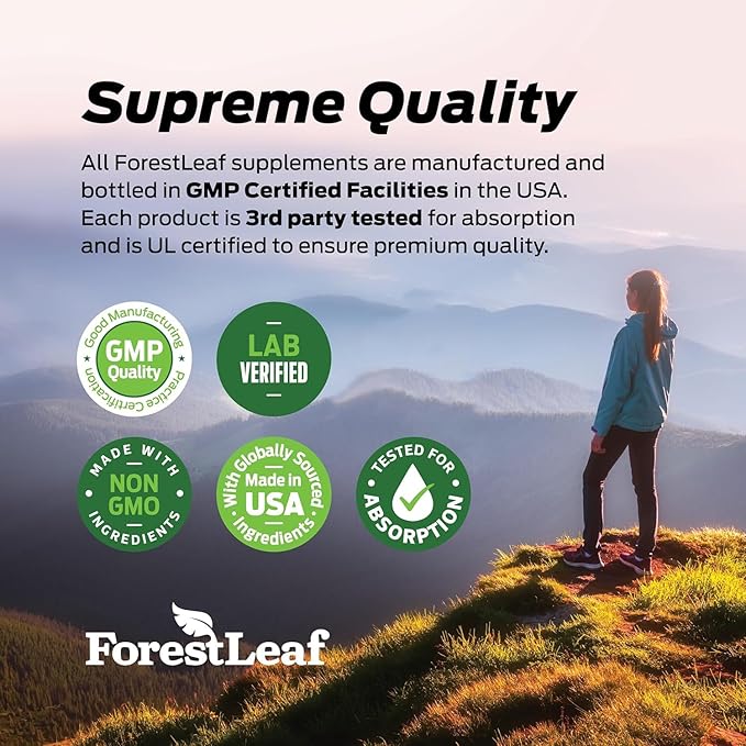 ForestLeaf Grass Fed Beef Liver Capsules, 3000mg Per Serving, Supports Full Immunity & Body Wellnes, Cleansing, Digestion, Natural Iron, Vitamin A and B12, Freeze Dried Beef Liver Supplement, 180 Caps