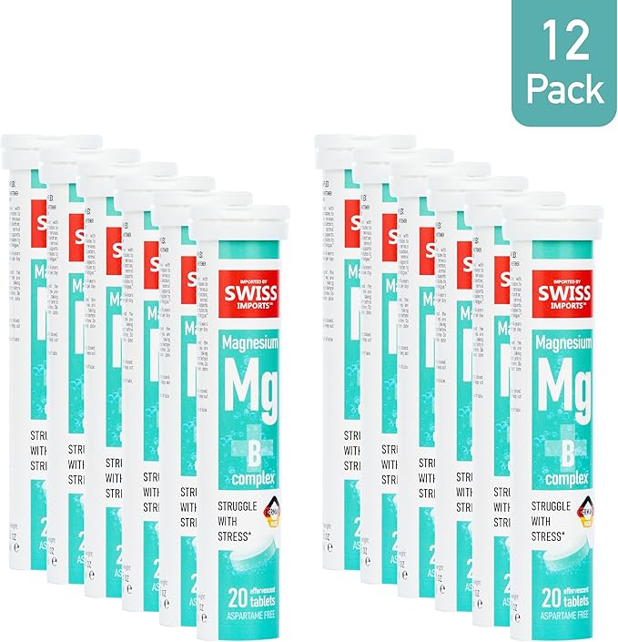 Effervescent Magnesium + B Complex Dietary Supplement, 12-Pack, 240 Tablets