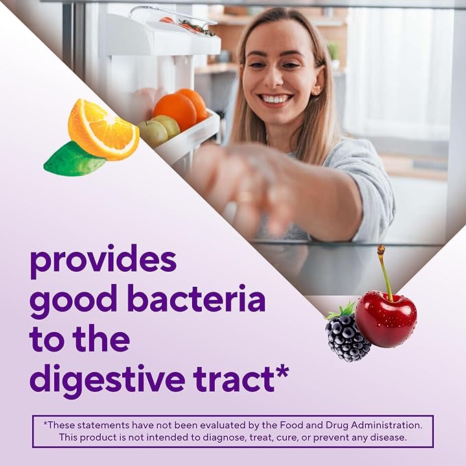 Vitafusion Fiber Well + Probiotics Gummies for Adults – 3g Fiber per Serving for Digestive Health and Probiotics*, 60 Count
