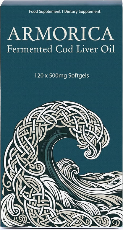 Fermented Cod Liver Oil - Cold Processed, Lacto-Fermented & Raw Cod Liver Oil - Made Exclusively with Atlantic Cod (Unflavoured, 120 Capsules)