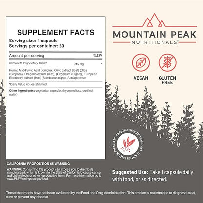 Mountain Peak Nutritionals Immuni-V & Sleep Easy Combo Pack - Herbal Supplement Duo with Antioxidants & Melatonin - Immune Support & Relaxation Formula - 60 Vegetarian Capsules Each